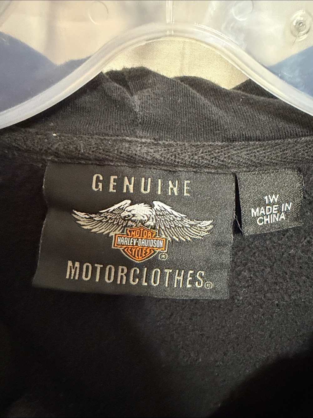 Harley-Davidson Black Zip-Up Hoodie with Orange Stripe - Picture 2 of 9